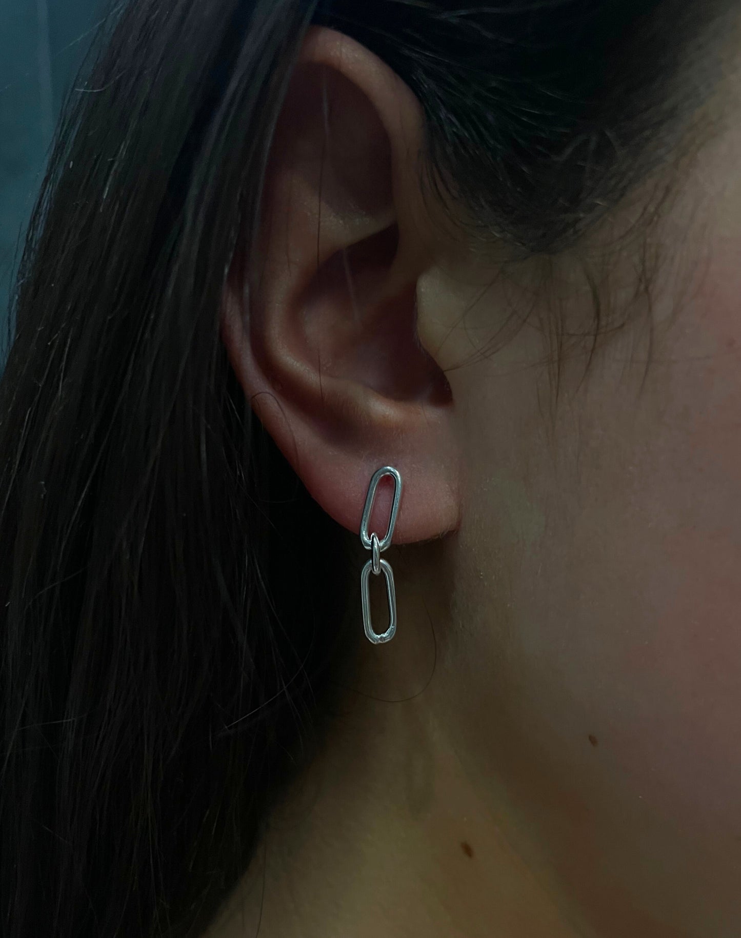 Silver Link Earring